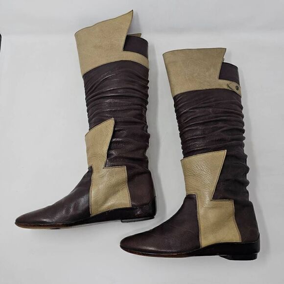 EL VAQUERO BROWN TAN LEATHER WESTERN KNEE HIGH BOOTS 15" WOMENS US 6 EU 36 - Picture 9 of 12